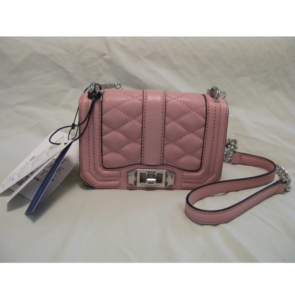 Rebecca Minkoff 'Mini Love' Bag - Primrose Pink w/ Silver Crossbody Clutch NWT